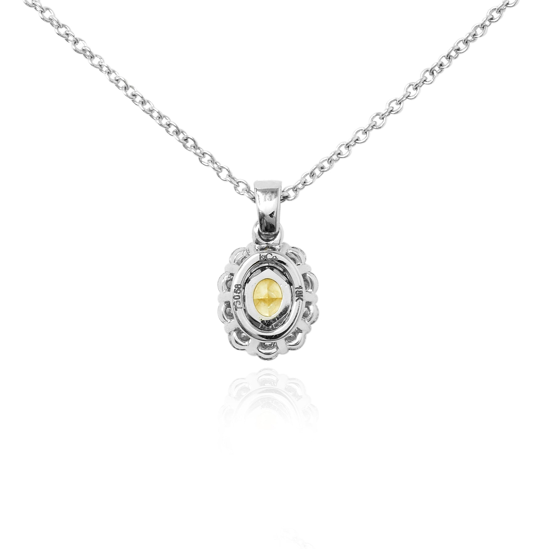 Fancy Light Yellow Oval Diamond Pendant