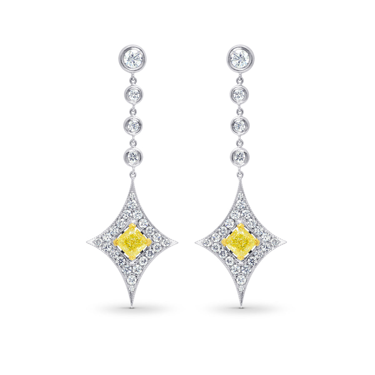 Fancy Light Yellow Diamond Drop Earrings