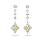 Fancy Light Yellow Diamond Drop Earrings