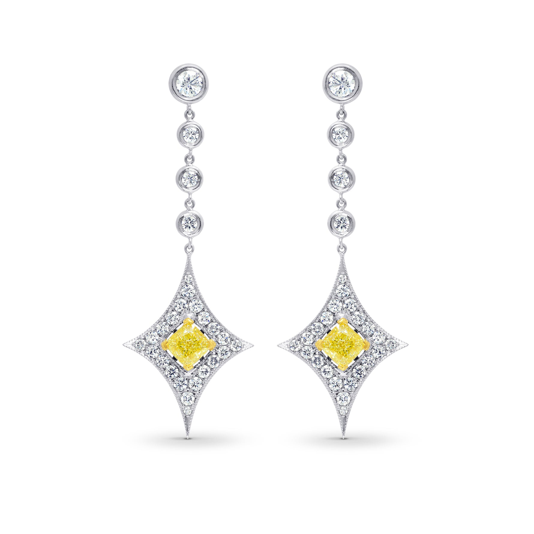 Fancy Light Yellow Diamond Drop Earrings