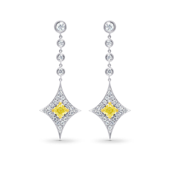 Fancy Light Yellow Diamond Drop Earrings
