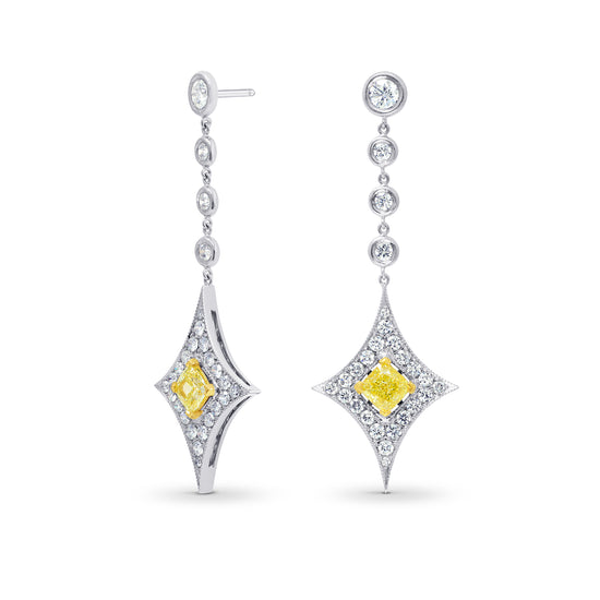 Fancy Light Yellow Diamond Drop Earrings