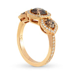 Fancy Brown Diamond 3 Stone Engagement Ring