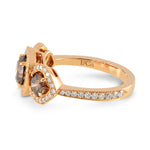 Fancy Brown Diamond 3 Stone Engagement Ring