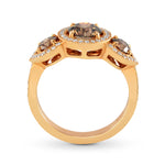 Fancy Brown Diamond 3 Stone Engagement Ring