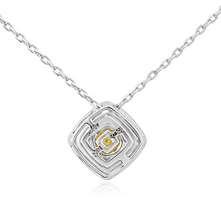 Fancy Yellow Diamond Halo Pendant