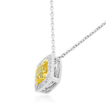 Fancy Yellow Diamond Halo Pendant