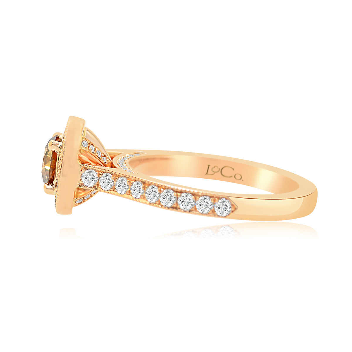 Fancy Brown Diamond Halo Engagement Ring