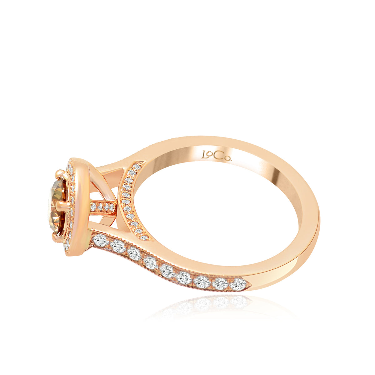 Fancy Brown Diamond Halo Engagement Ring