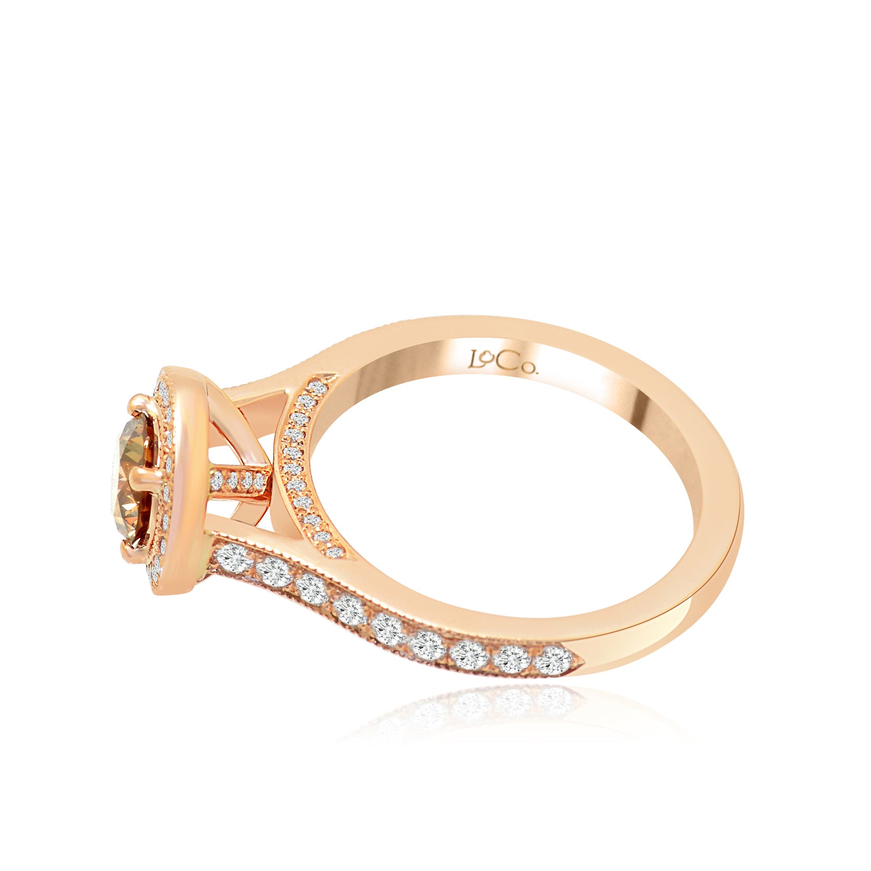 Fancy Brown Diamond Halo Engagement Ring