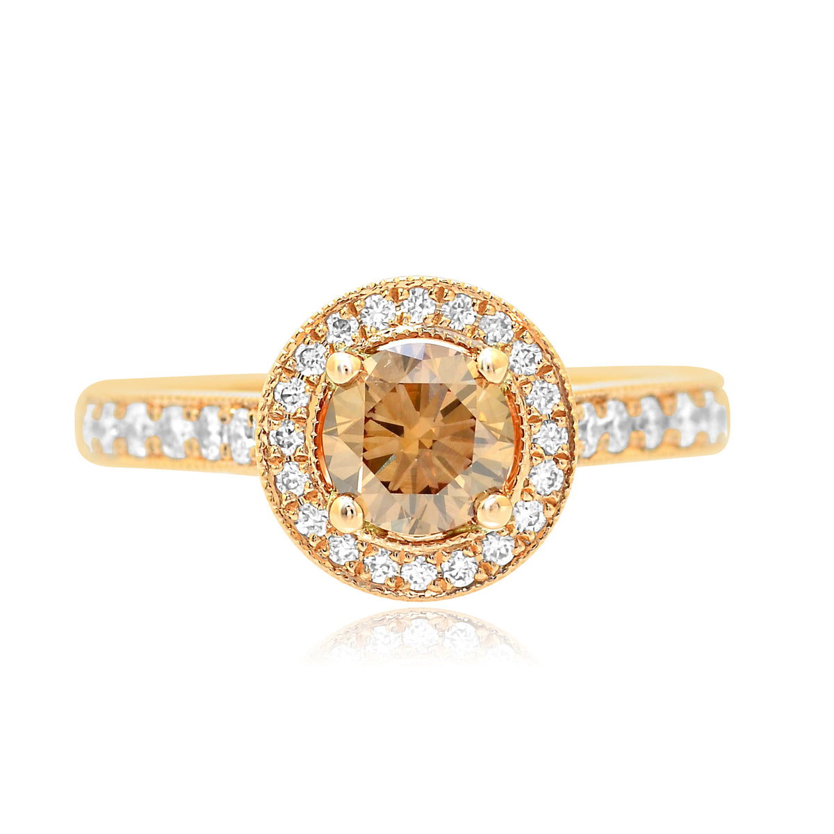 Fancy Brown Diamond Halo Engagement Ring