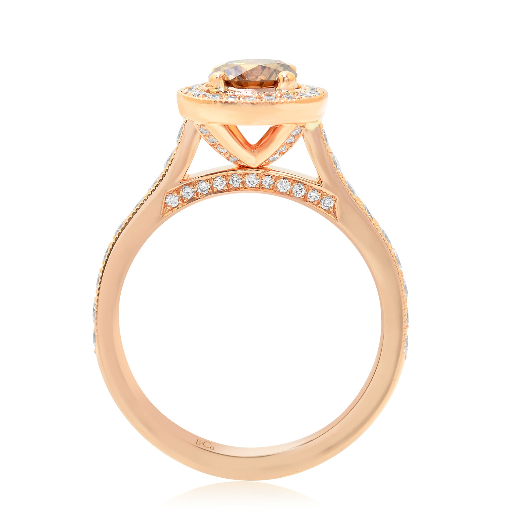 Fancy Brown Diamond Halo Engagement Ring