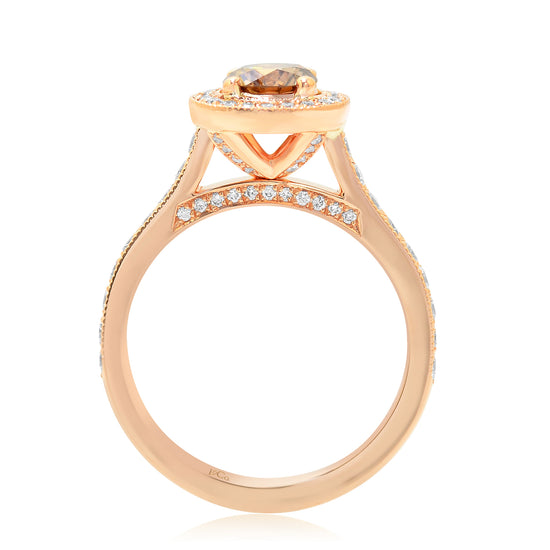 Fancy Brown Diamond Halo Engagement Ring