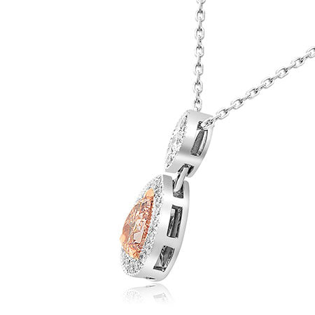 Fancy Light Brownish Pink Pear Diamond Drop Pendant