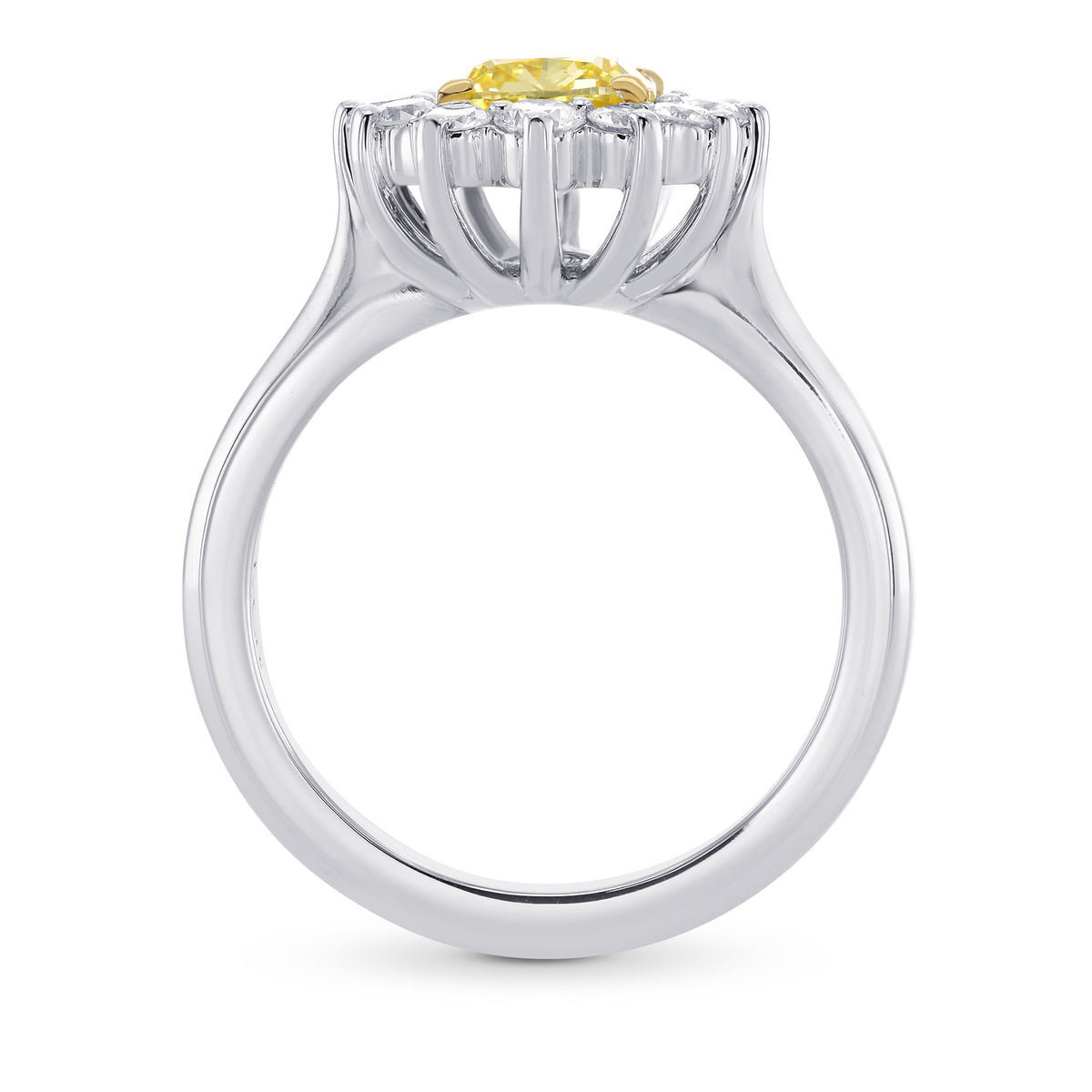 Fancy Intense Yellow Cushion Diamond Halo Ring