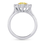 Fancy Intense Yellow Cushion Diamond Halo Ring