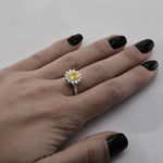 Fancy Intense Yellow Cushion Diamond Halo Ring