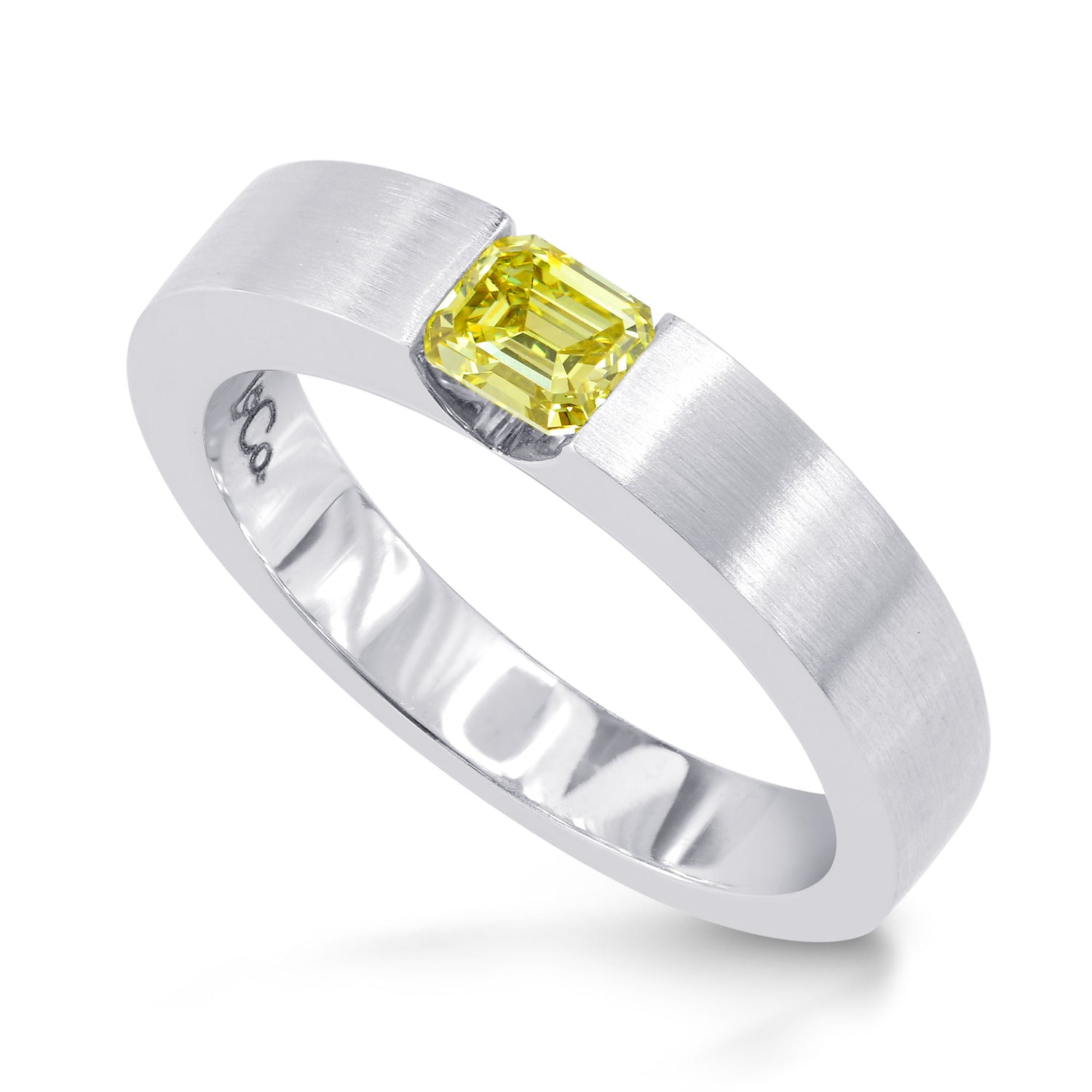 Fancy Intense Greenish Yellow Band Ring