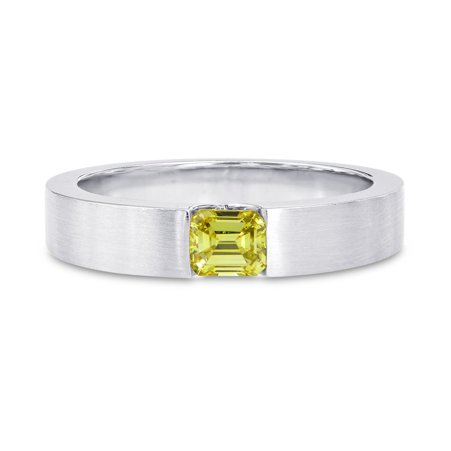 Fancy Intense Greenish Yellow Band Ring