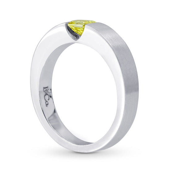 Fancy Intense Greenish Yellow Band Ring