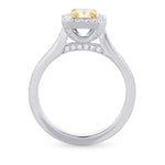 Fancy Intense Yellow Diamond Milgrain Halo Ring