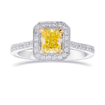 Fancy Intense Yellow Diamond Milgrain Halo Ring