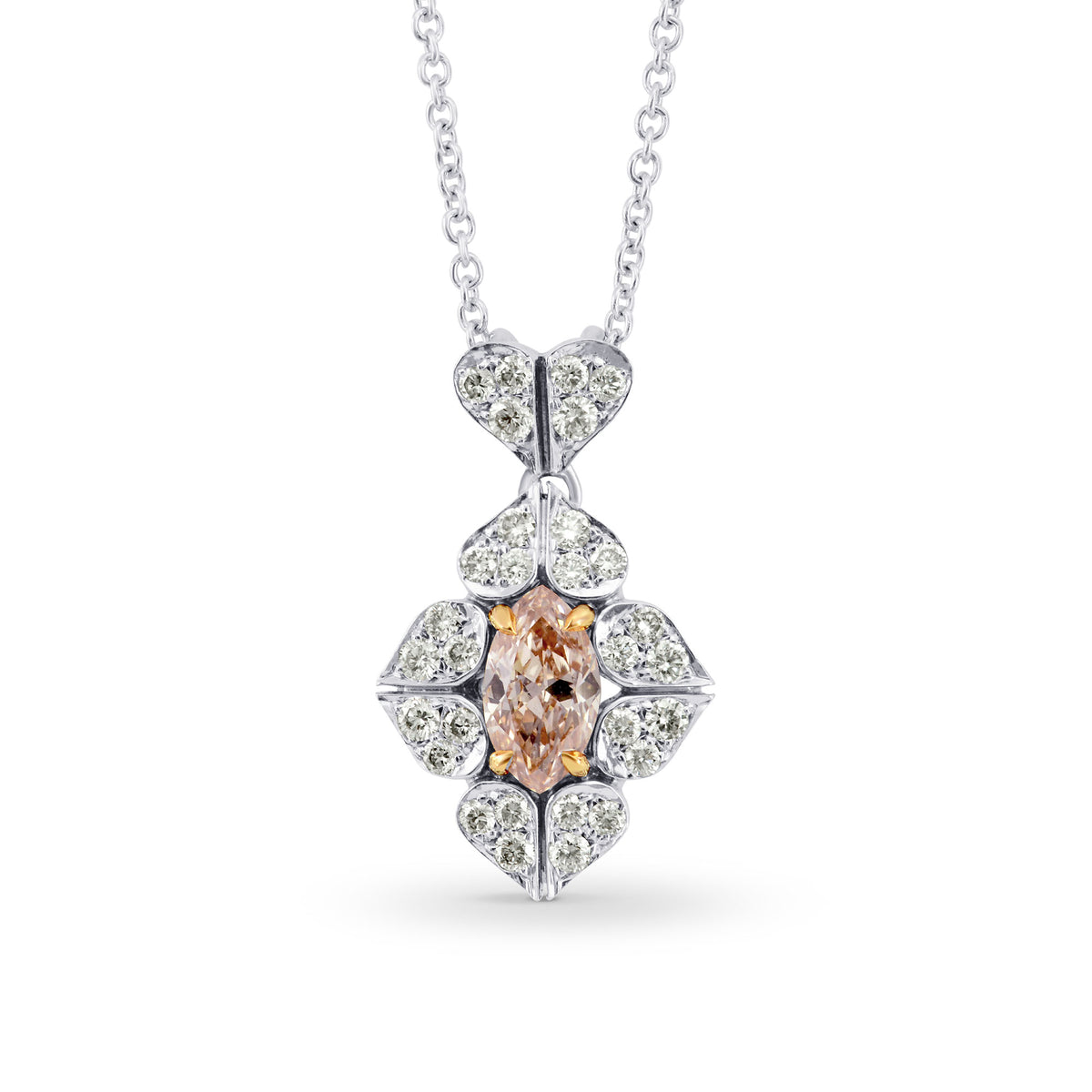 Fancy Brown Pink Diamond Marquise Diamond Pendant