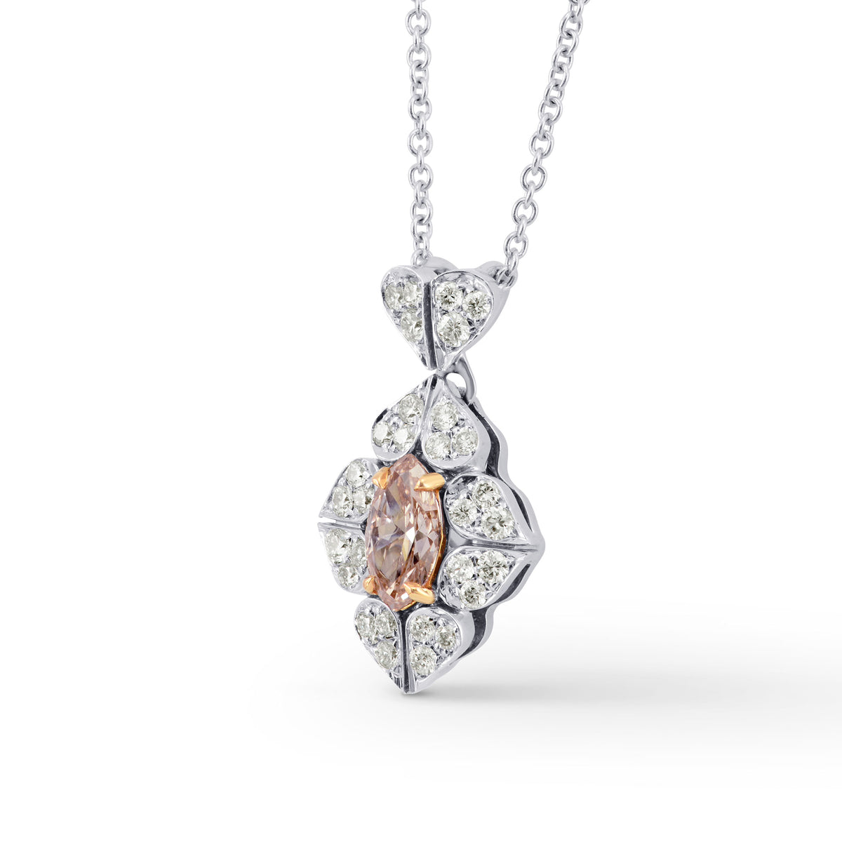 Fancy Brown Pink Diamond Marquise Diamond Pendant