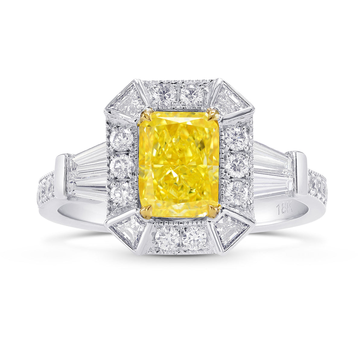 Fancy Intense Yellow Radiant Diamond Ring