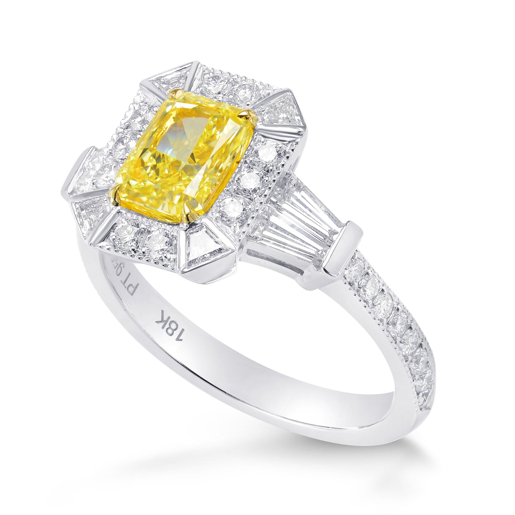 Fancy Intense Yellow Radiant Diamond Ring
