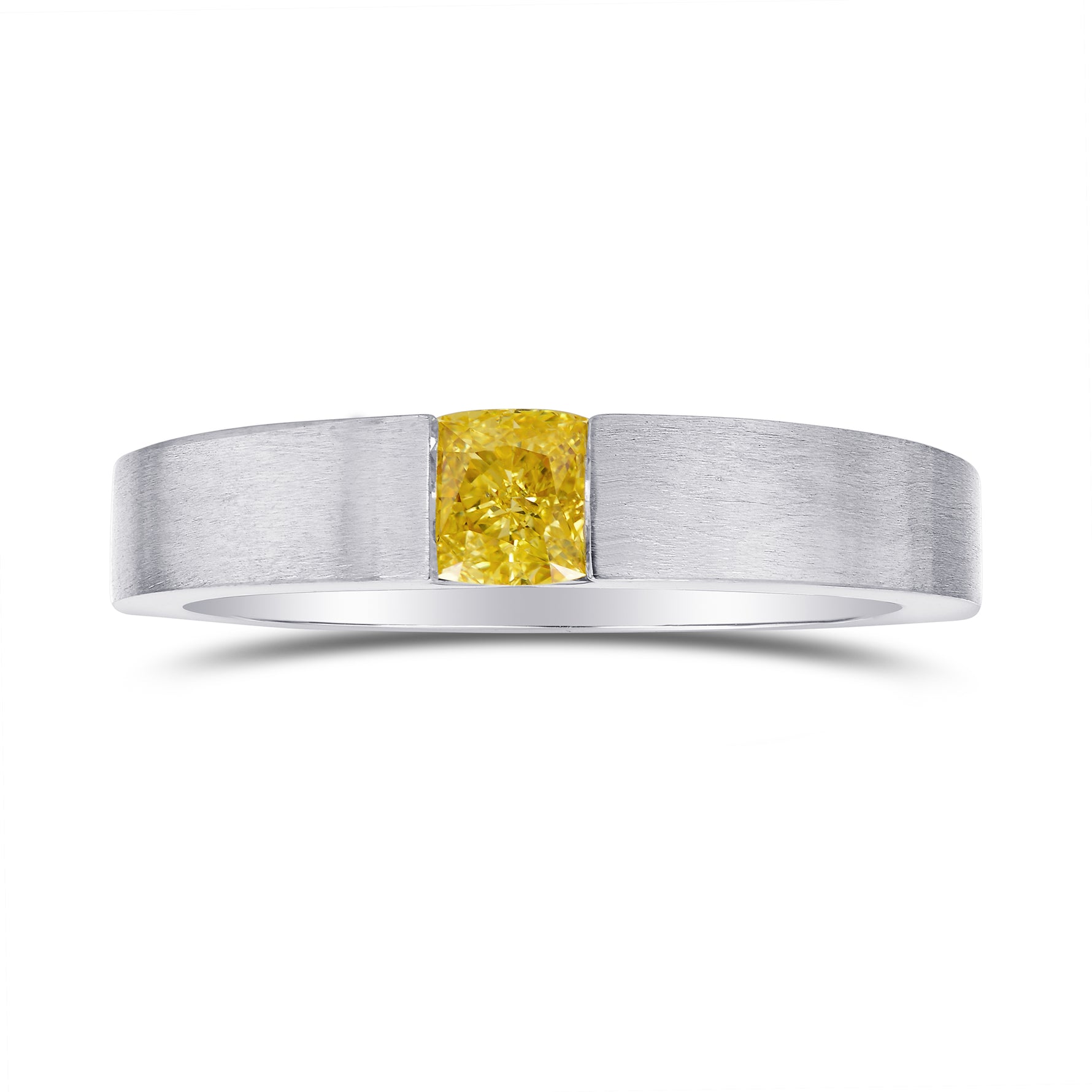Fancy Vivid Yellow Diamond Solitaire  Ring