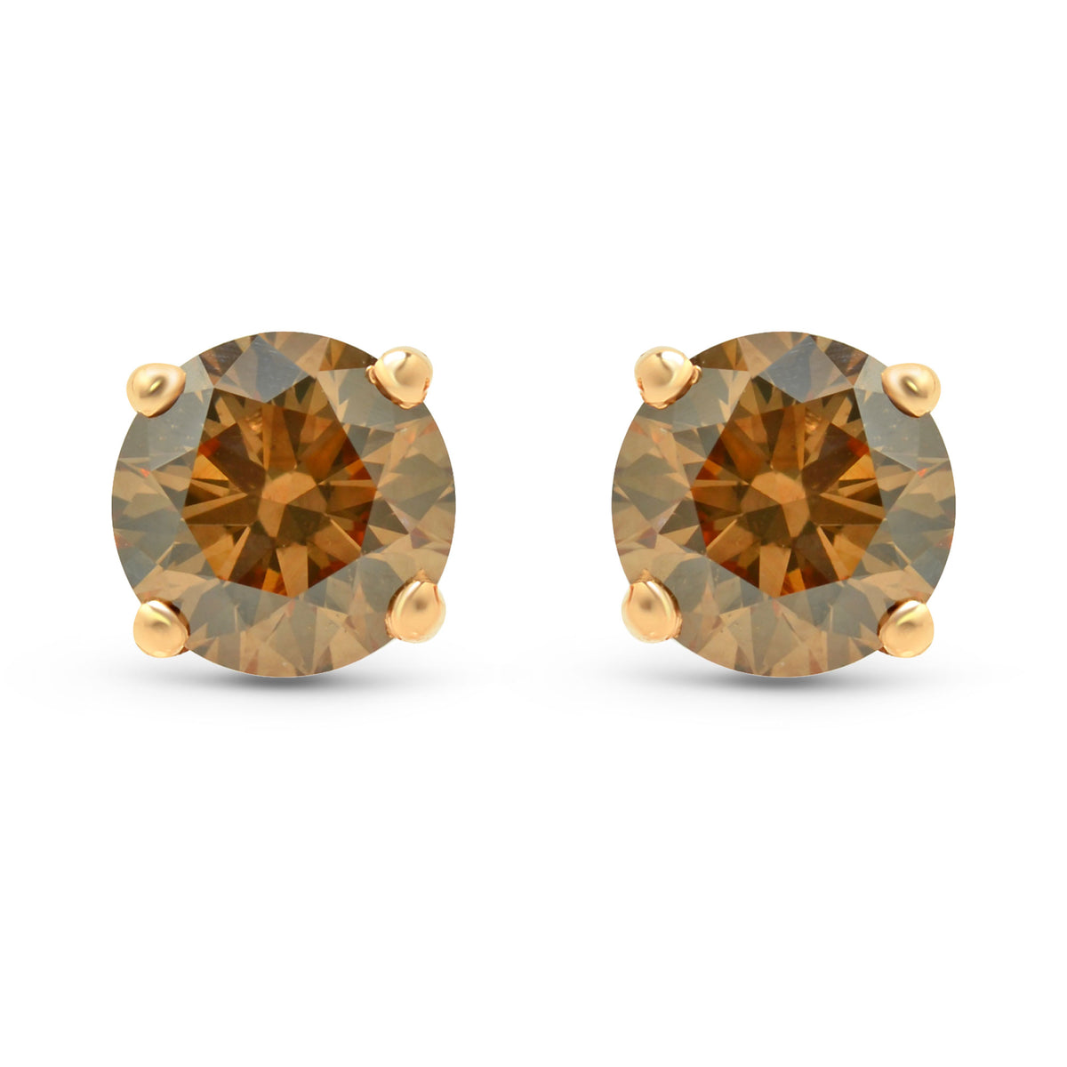 Fancy Brown Stud Earrings