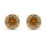 Fancy Brown Stud Earrings