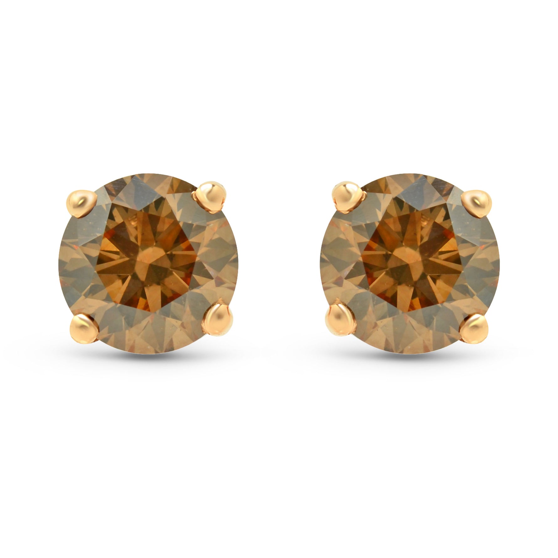 Fancy Brown Stud Earrings