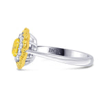 Fancy Vivid Yellow Oval Diamond Ring