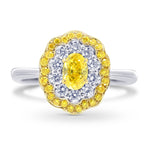 Fancy Vivid Yellow Oval Diamond Ring