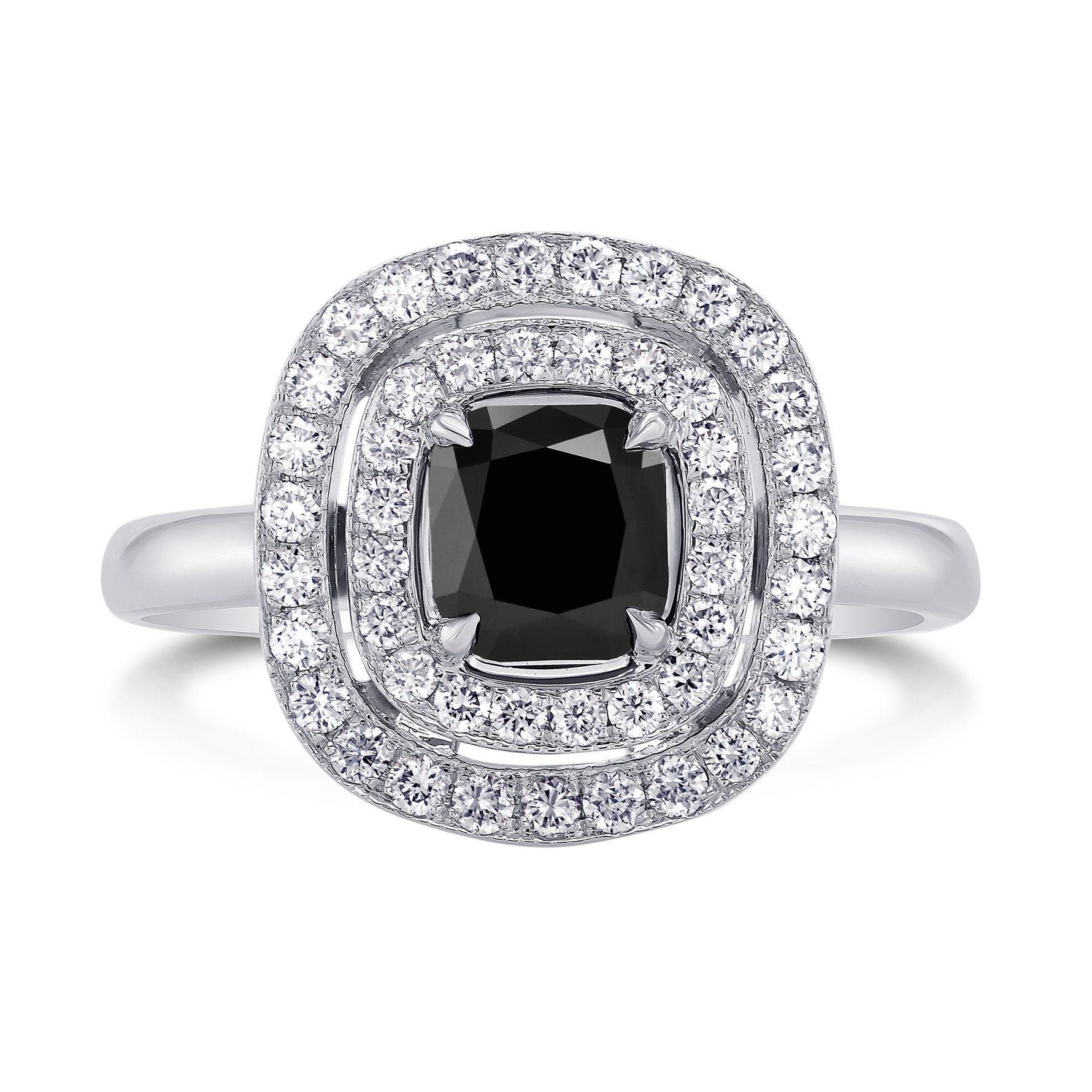 Fancy Black Diamond Double Halo Ring
