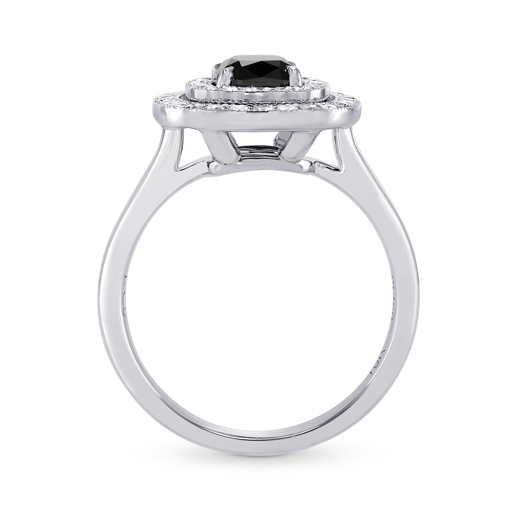Fancy Black Diamond Double Halo Ring
