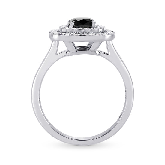 Fancy Black Diamond Double Halo Ring