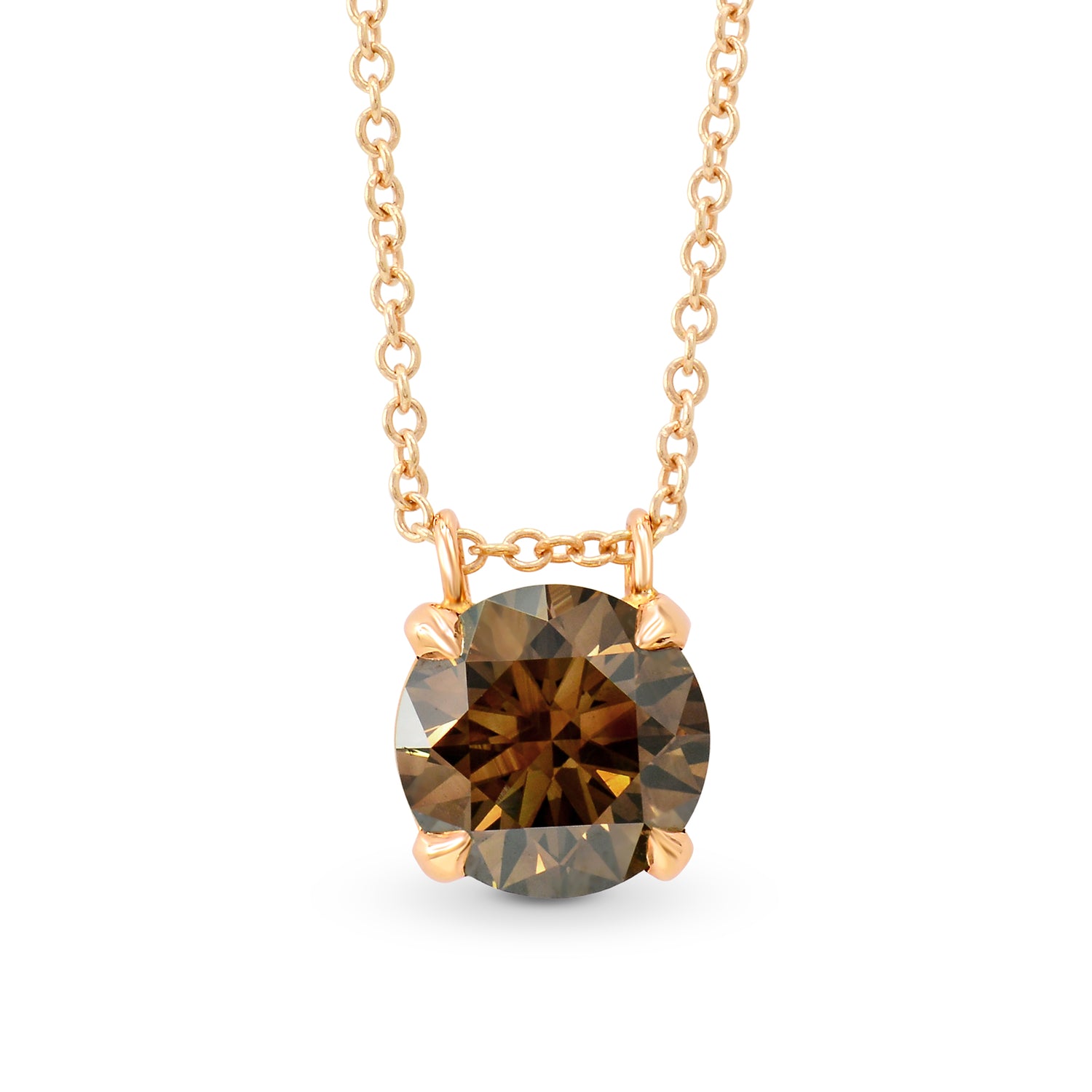 Fancy Brown Round Diamond Pendant