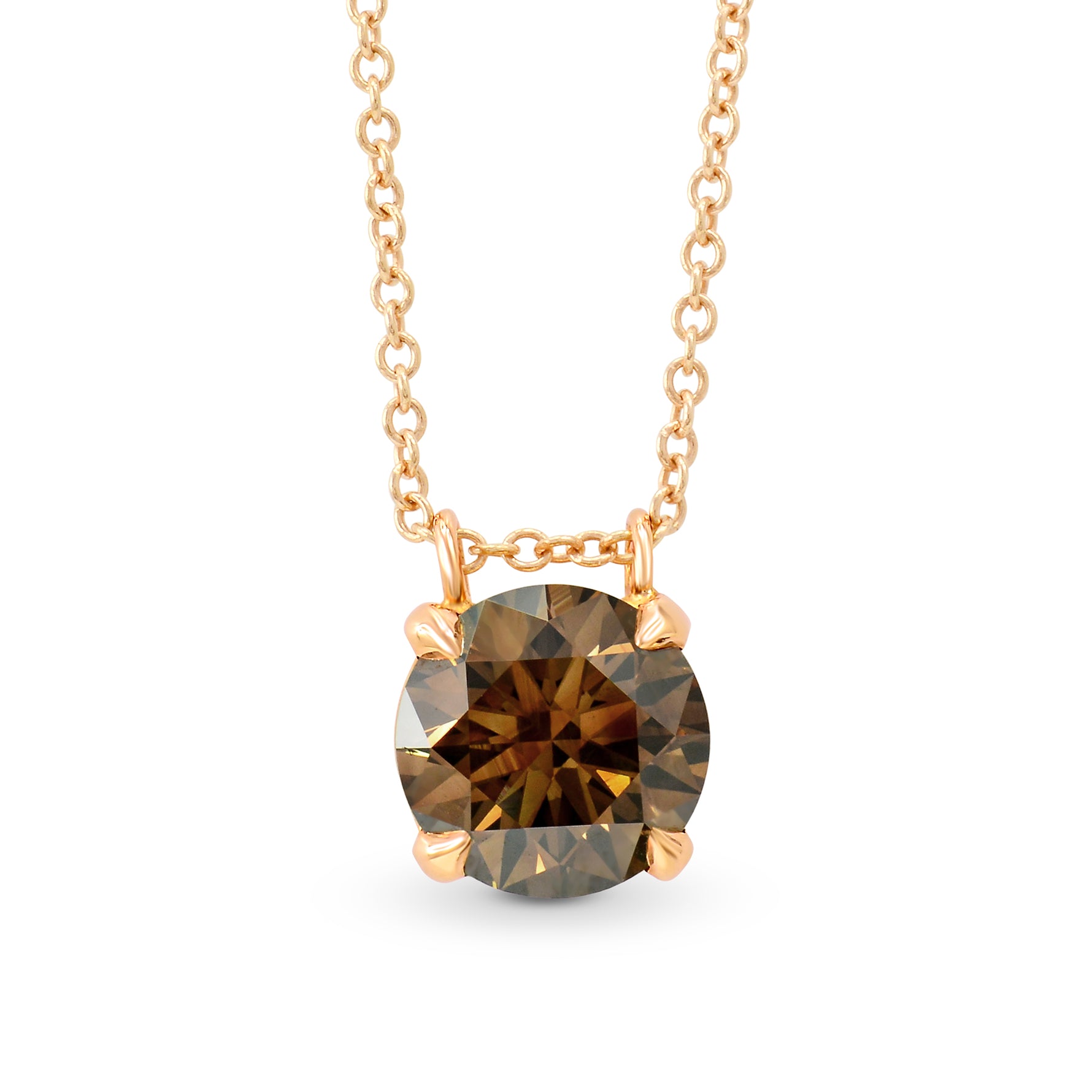 Fancy Brown Round Diamond Pendant