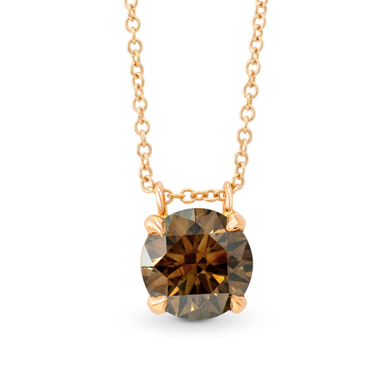 Fancy Brown Round Diamond Pendant
