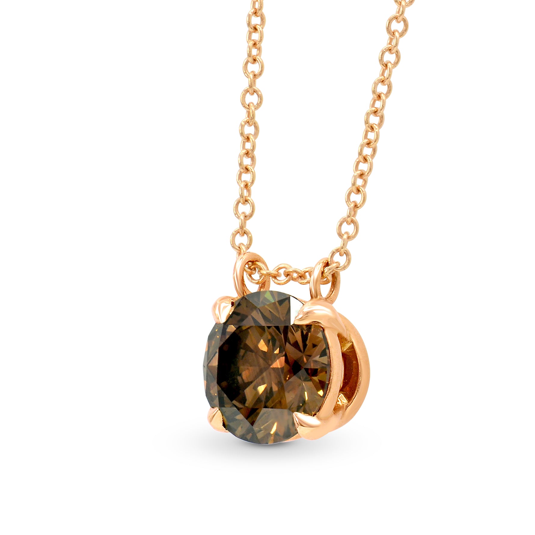 Fancy Brown Round Diamond Pendant