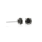 Round Black Diamond Stud Earrings