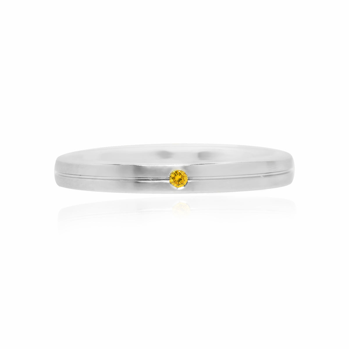 Gents Fancy Vivid Yellow Diamond Solitaire Band Ring