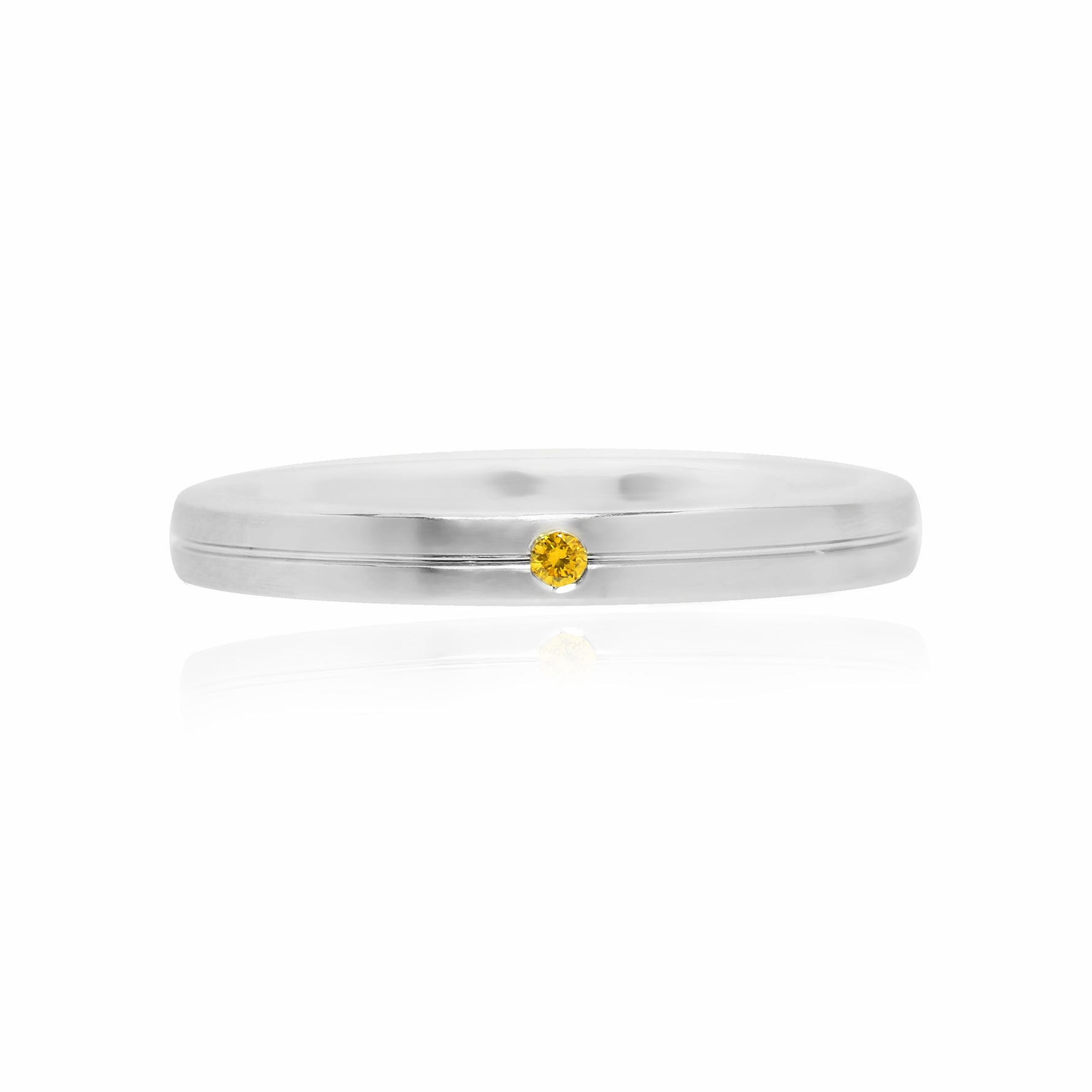 Gents Fancy Vivid Yellow Diamond Solitaire Band Ring