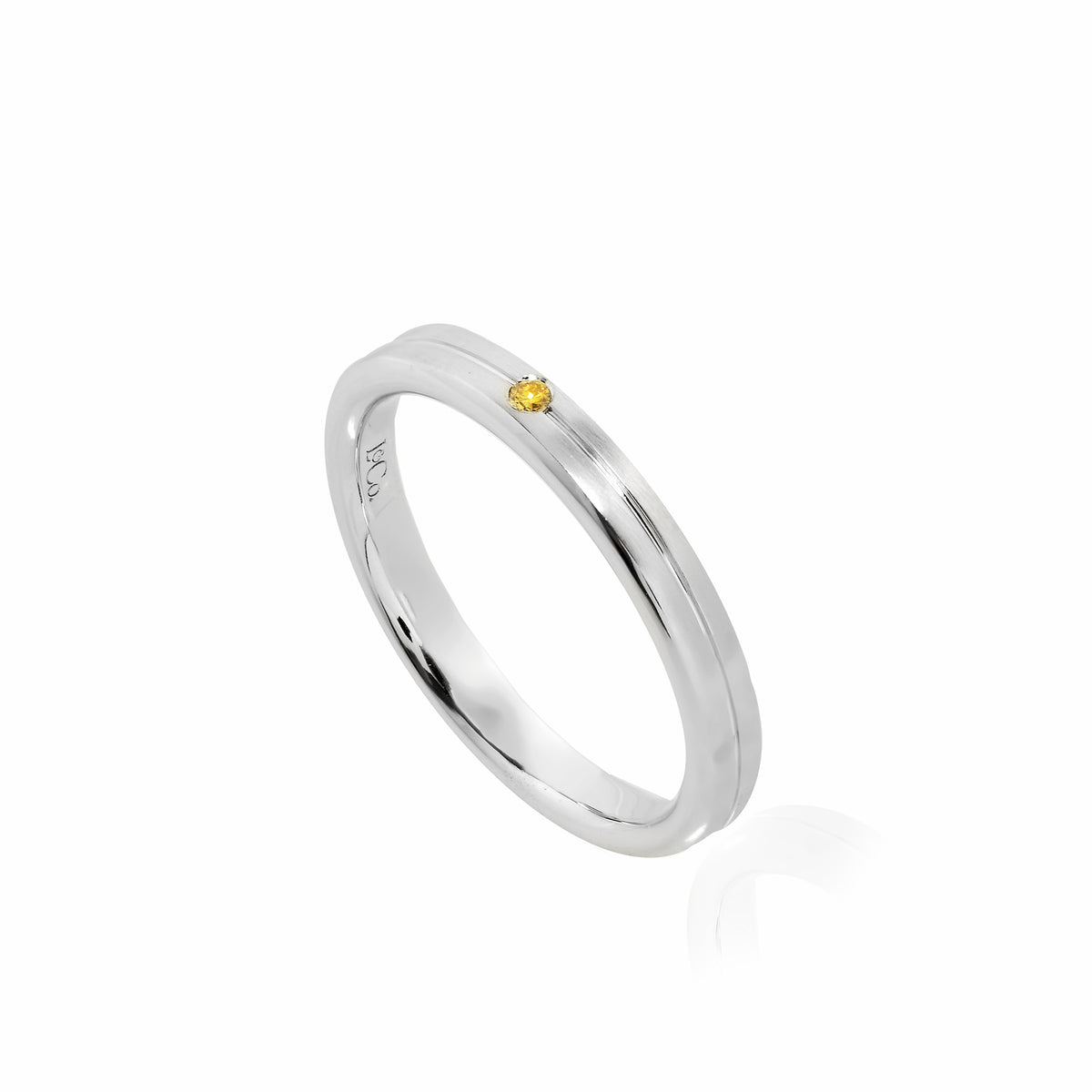 Gents Fancy Vivid Yellow Diamond Solitaire Band Ring