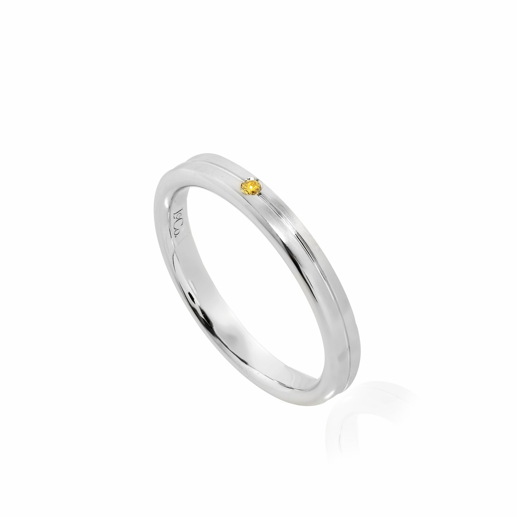 Gents Fancy Vivid Yellow Diamond Solitaire Band Ring
