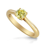 Fancy Yellow Round Brilliant Diamond Solitaire Ring