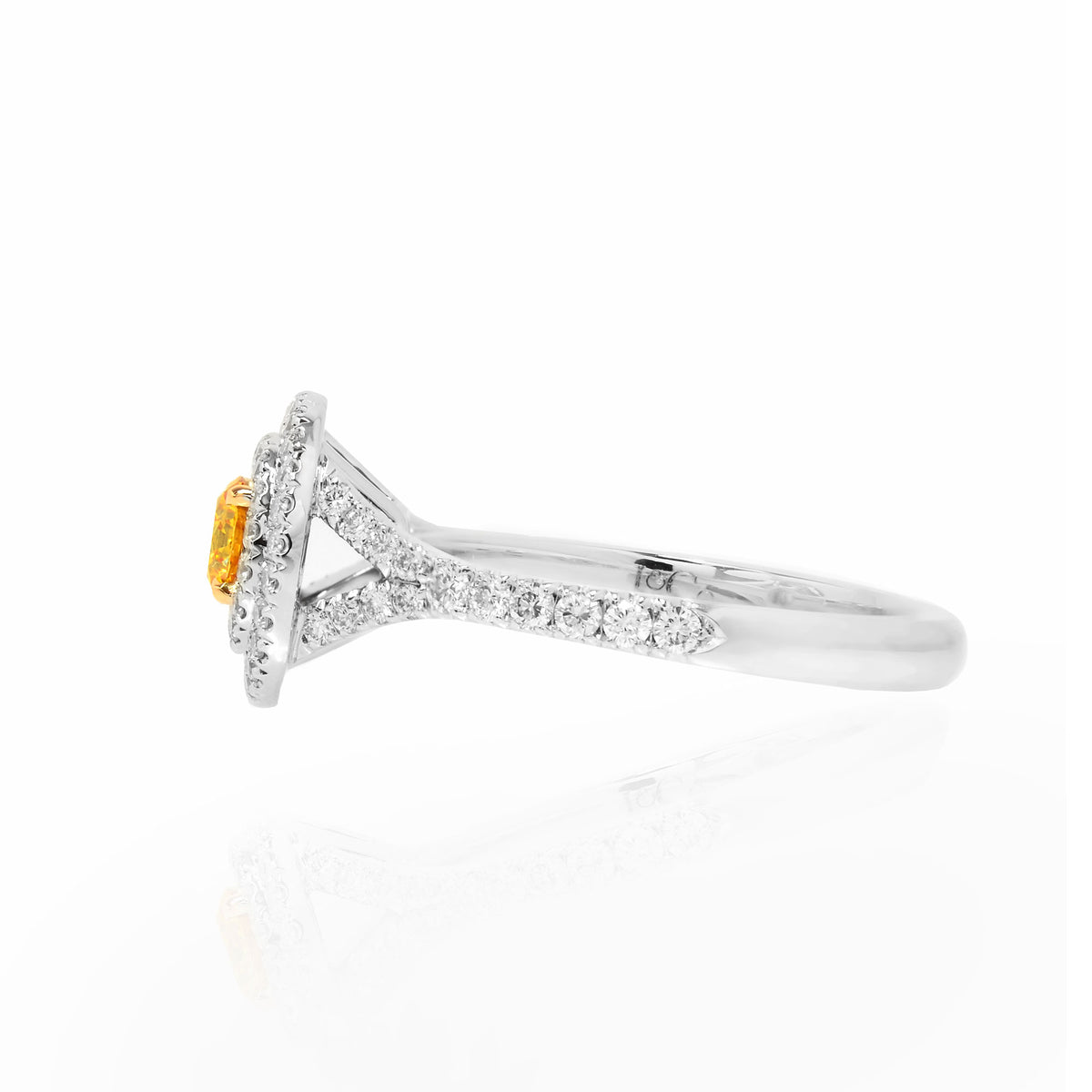 Fancy Vivid Yellow Double Halo Ring